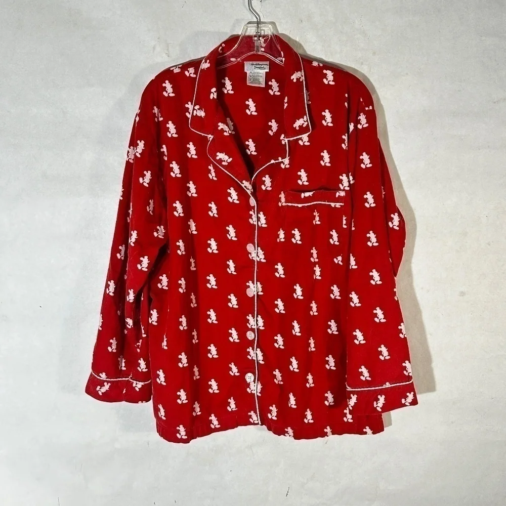 Disney World Mickey Mouse Pajamas PJ's Top Long Sleeve Sweater Sleepwear - Picture 2 of 6
